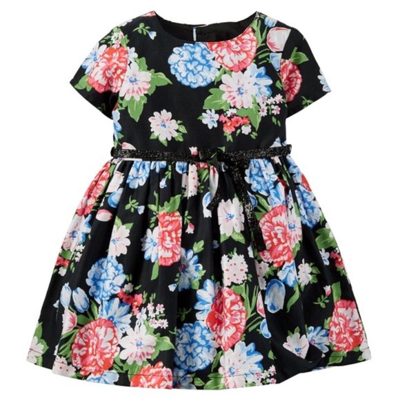 Carter's Other - Carter's Black And Pink Floral Girl Dress 2T